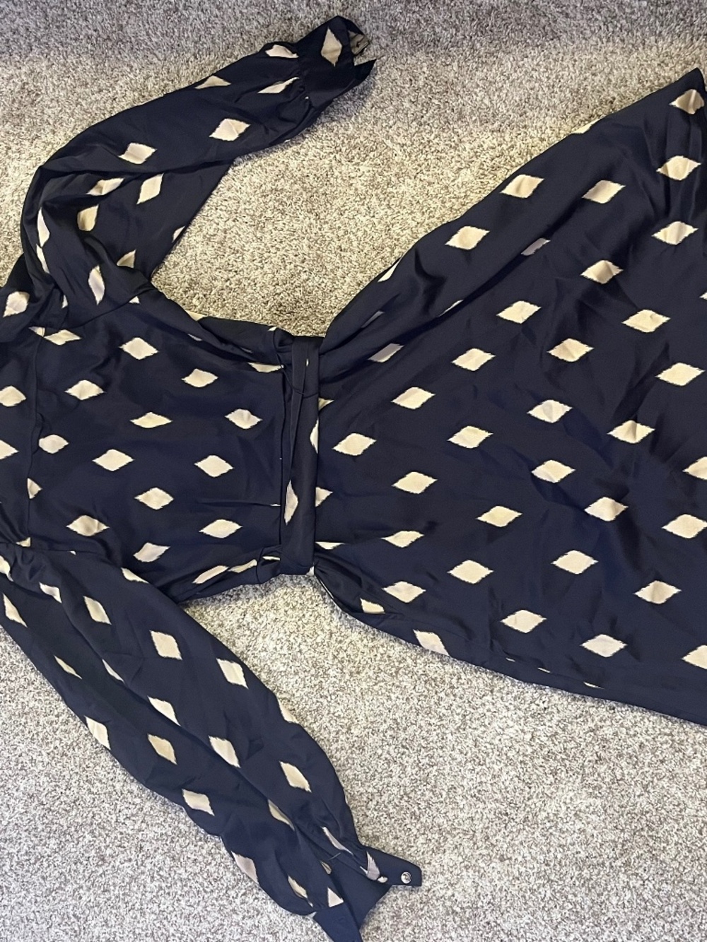 Button up dress tie waist a line shape
